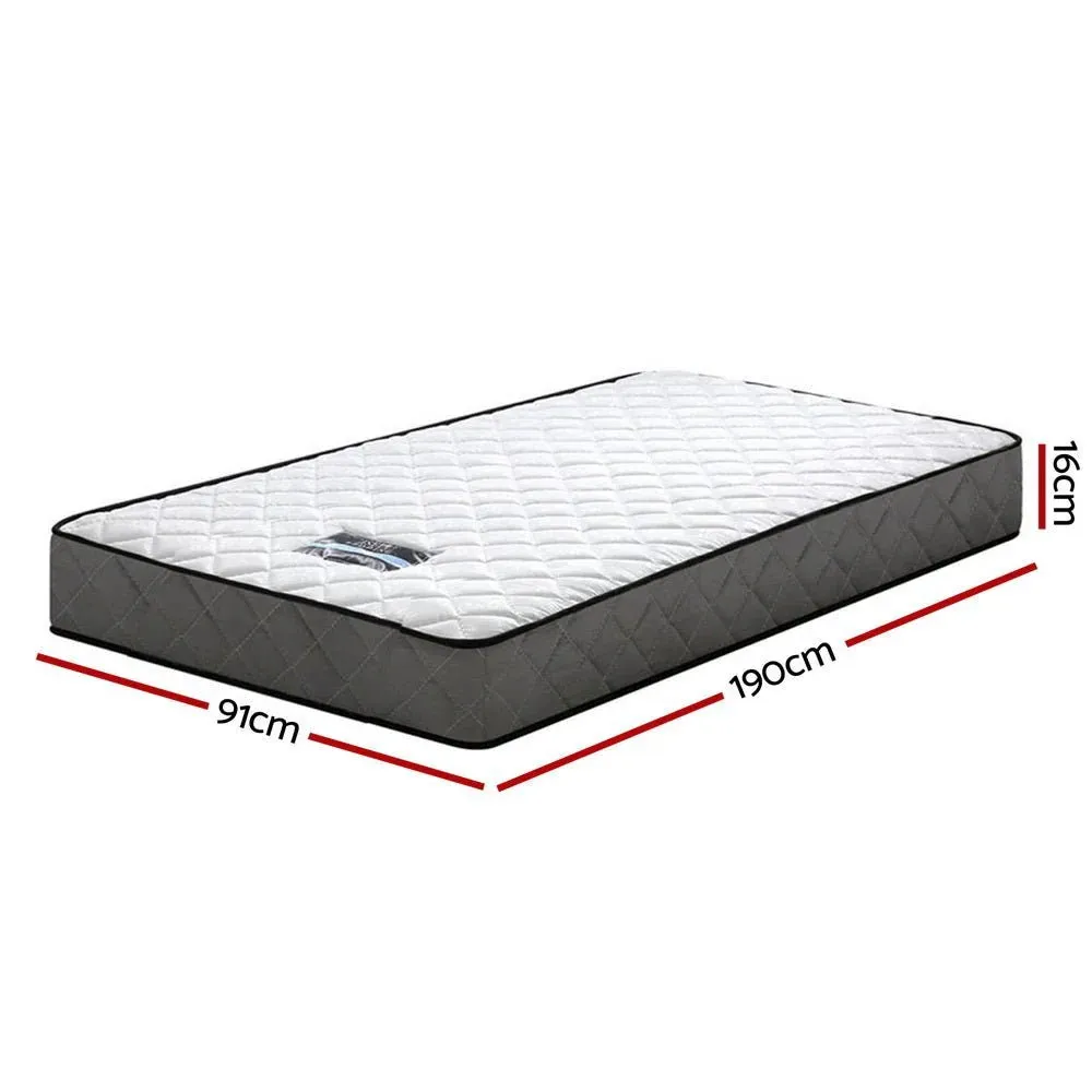 Single Package | Amos House Shaped Wooden Floor Bed Frame White, Alzbeta Mattress (Medium firm) & Waterproof Bamboo Mattress Protector