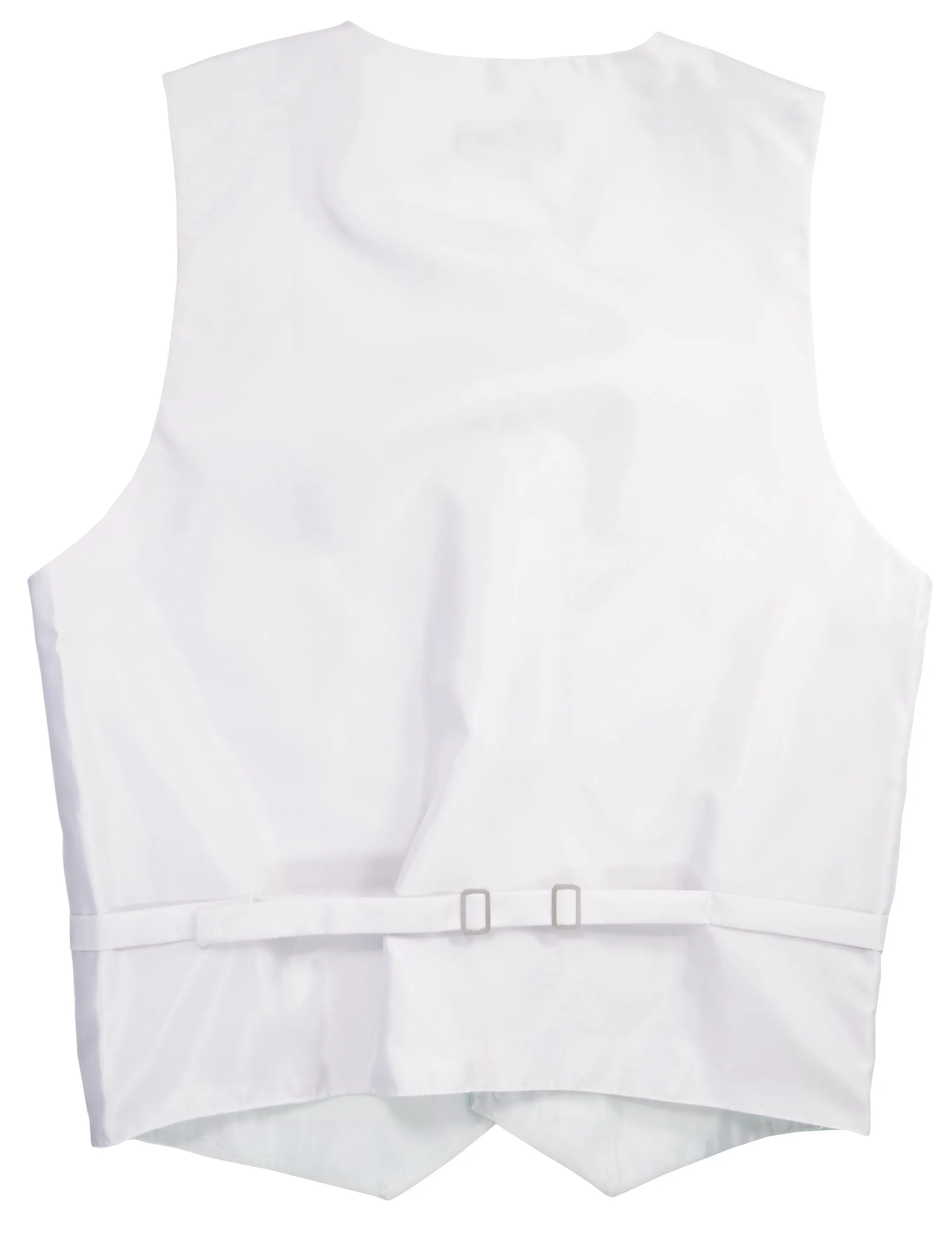 Solid White Mens Tuxedo Vest, Tie and Trim Pocket Square