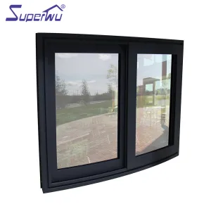 Superwu Aluminum window manufacturer supply double panel tempered glass sliding window with 10 years warranty