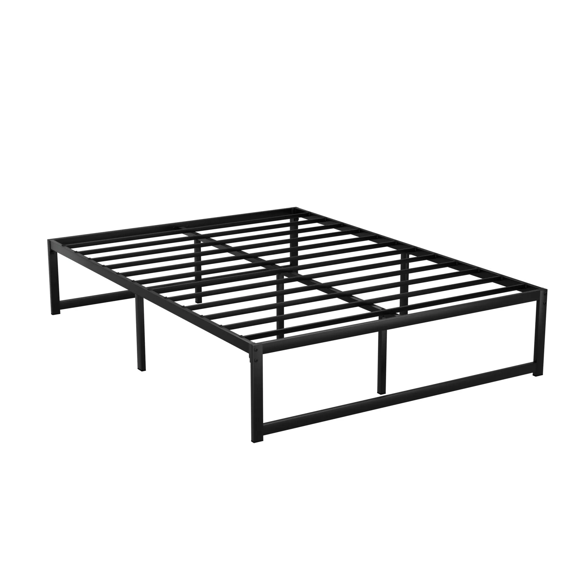 Tino Metal Double Bed Base Black (Metal Slats)