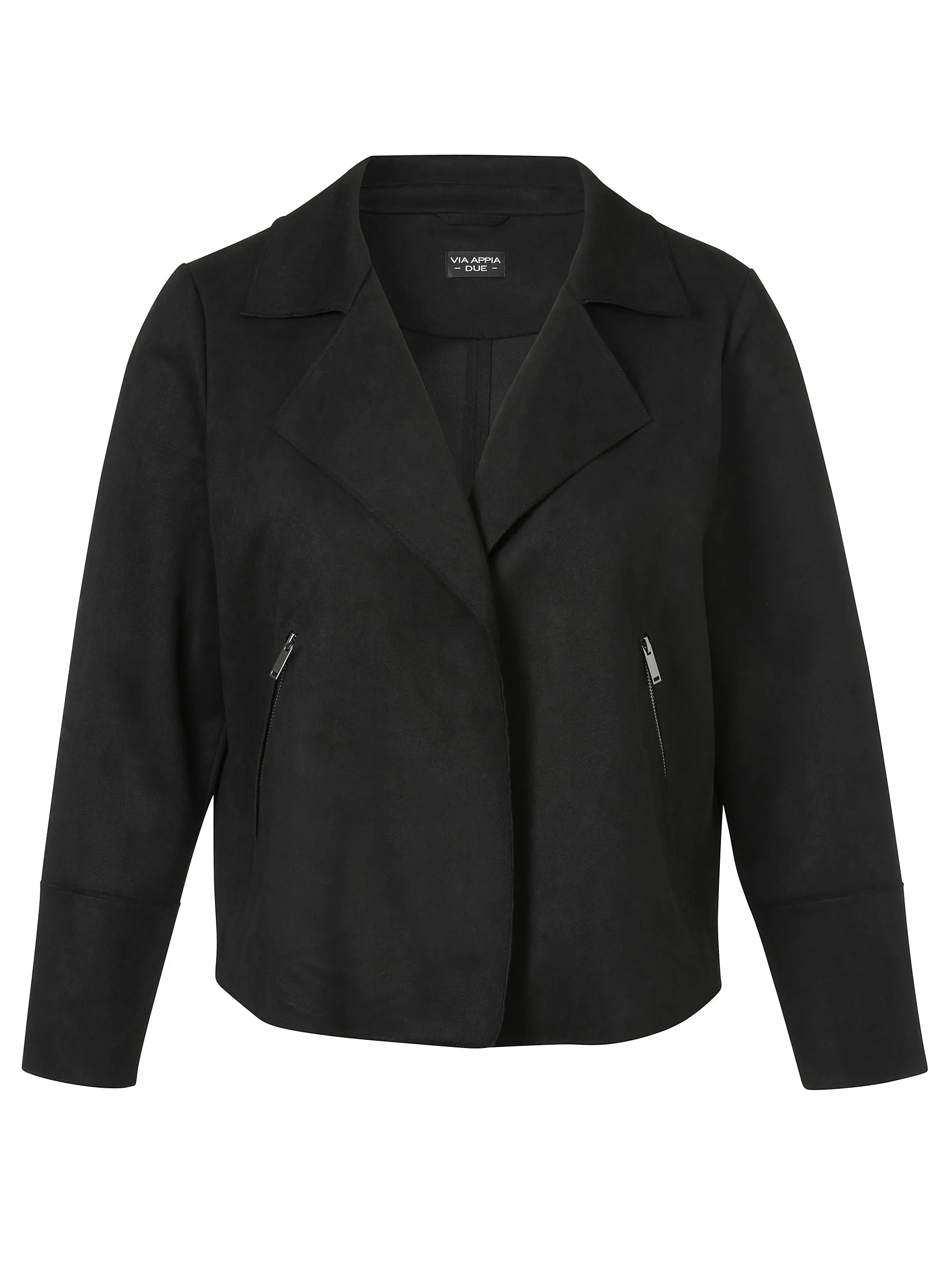 Via Appia Due Suede Biker Jacket in Black