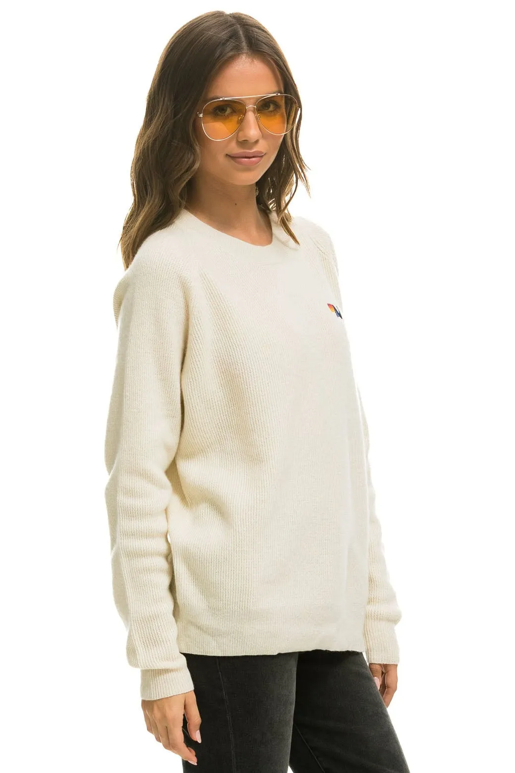 VINTAGE CABIN 2 UNISEX CASHMERE SWEATER - VINTAGE WHITE